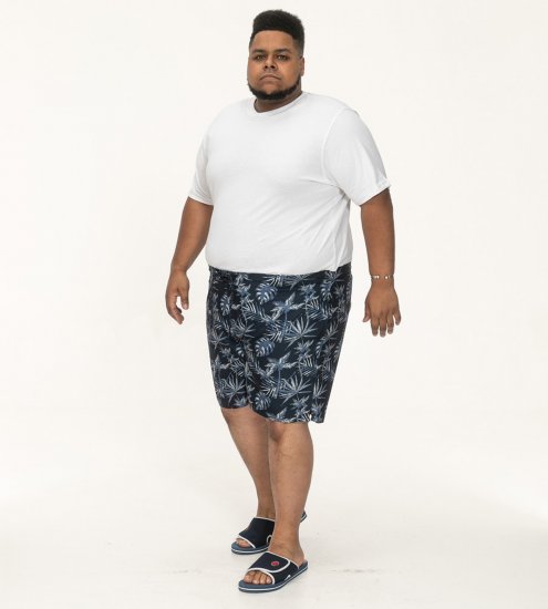 D555 Cleethorpes Hawaii Printed Swimshorts Navy - Fürdőnadrág - Fürdőnadrág - 2XL-12XL