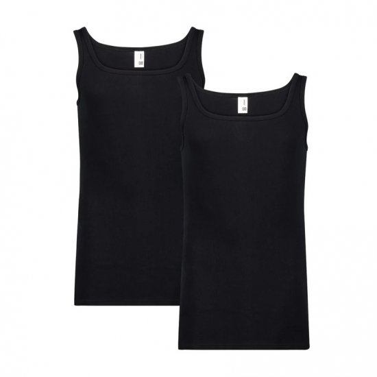 Adamo Royal Fine Ribbed Undershirt 2-Pack Black - Alsónemű & strandruhák - Nagyméretű Alsónemű 2XL-8XL
