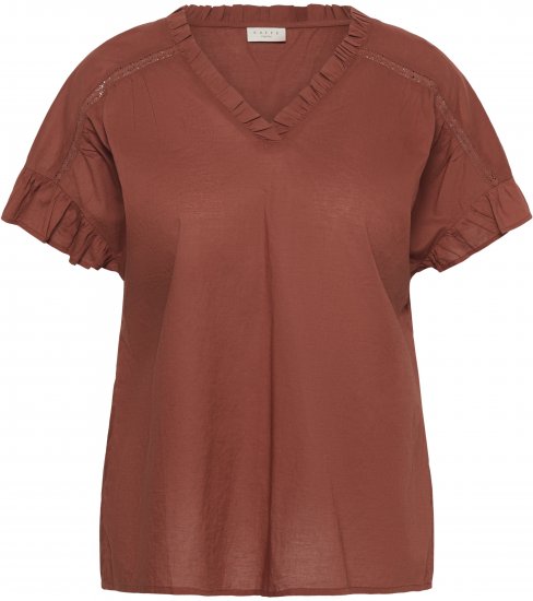 Kaffe Curve Valeria Top Henna Brown - Pólók és felsők - 