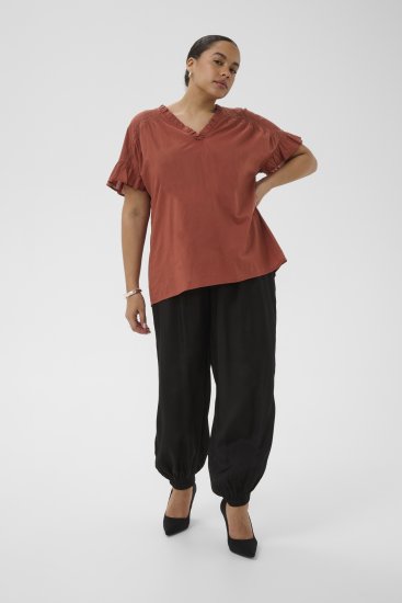 Kaffe Curve Valeria Top Henna Brown - Pólók és felsők - 
