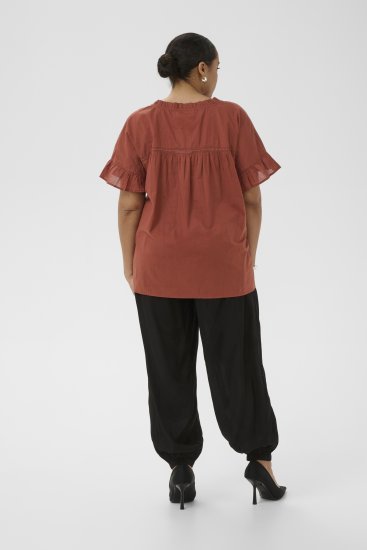 Kaffe Curve Valeria Top Henna Brown - Pólók és felsők - 