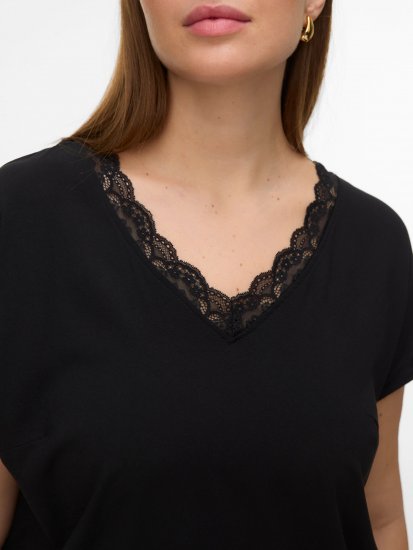 Vero Moda Bella Lace Top Black - Topok - 