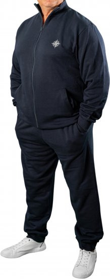 20 Nodi Mistral Tracksuit in Combed Fleece Cotton Navy - Tréningruhák - Nagyméretű Férfi Tréningruhák