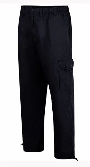 Espionage TR048 Cargo Trousers Black - Cargo nadrág - Nagyméretű Férfi Cargo Nadrág