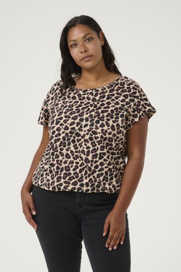 Kaffe Curve Sonna Stanley Top Leopárdminta - Pólók - 