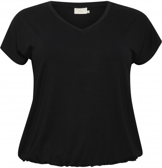 Kaffe Curve Jena V-Neck Póló Mélyfekete - Pólók - 