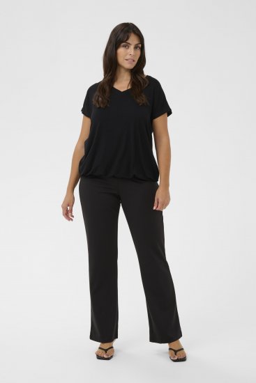 Kaffe Curve Jena V-Neck Póló Mélyfekete - Pólók - 