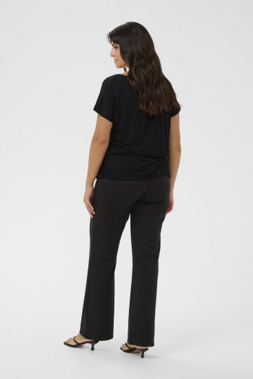 Kaffe Curve Jena V-Neck Póló Mélyfekete - Pólók - 