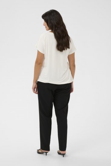 Kaffe Curve Jena V-Neck Póló Chalk - Pólók - 