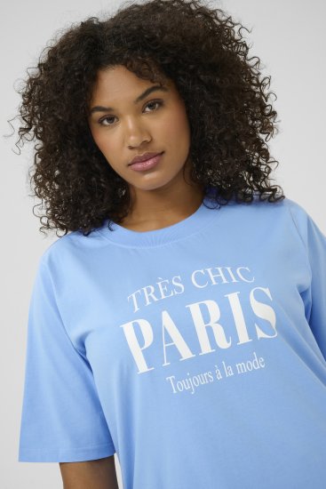 Kaffe Curve Frey T-Shirt Vista Blue - Pólók - 