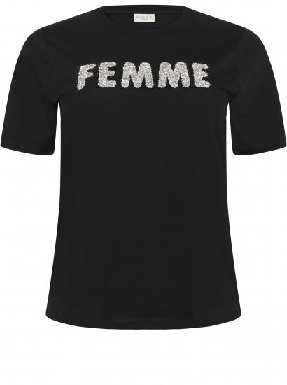 Kaffe Curve Ariana T-Shirt Black - Pólók - 