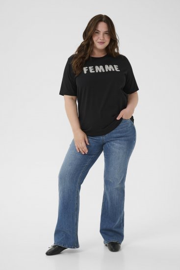 Kaffe Curve Ariana T-Shirt Black - Pólók - 