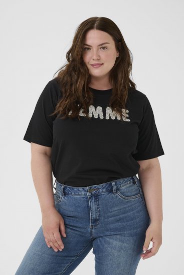 Kaffe Curve Ariana T-Shirt Black - Pólók - 