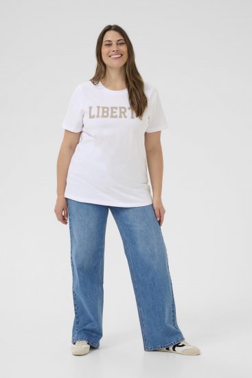 Kaffe Curve June Póló Fehér - Mintás pólók nőknek - 