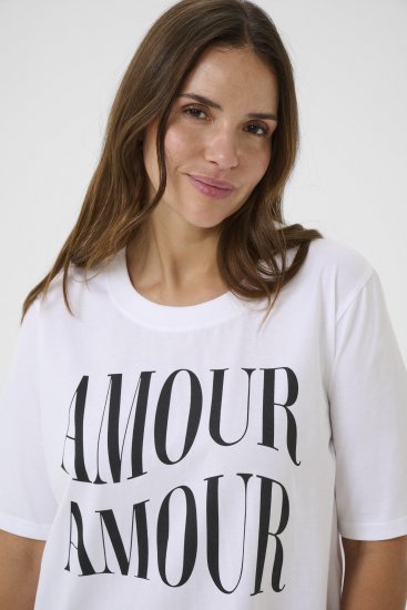 Kaffe Curve Chari T-Shirt Optical White - Pólók - 