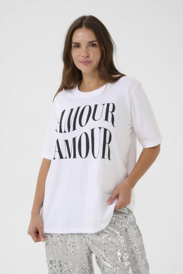 Kaffe Curve Chari T-Shirt Optical White - Pólók - 