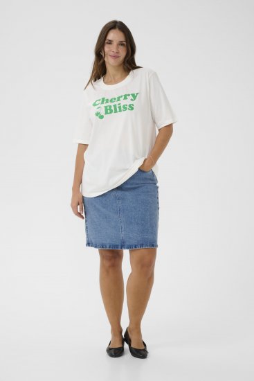 Kaffe Curve Chari T-Shirt Chalk - Pólók - 