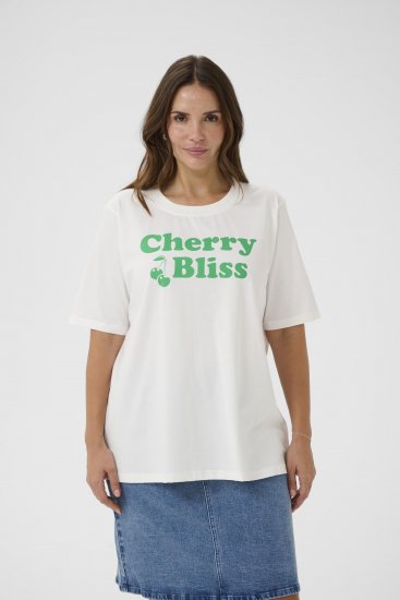 Kaffe Curve Chari T-Shirt Chalk - Pólók - 