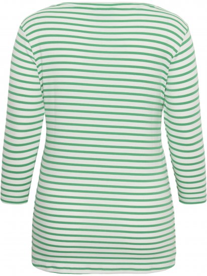 Kaffe Curve Lia Boatneck 3/4 T-Shirt Chalk/Bright Green - Pólók és felsők - 