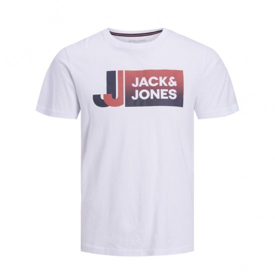 Jack & Jones Logan T-Shirt White - Pólók - Nagyméretű pólók - 2XL-14XL