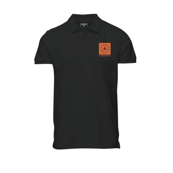 Jack & Jones Conrad Polo Short Sleeve Black - Pólóingek - Galléros Pólók 2XL-8XL - Pólóingek 2XL-8XL