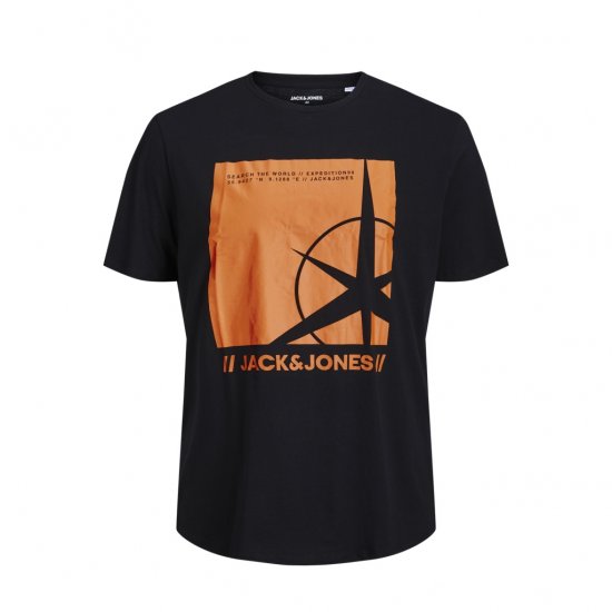 Jack & Jones Conrad T-Shirt Black - Pólók - Nagyméretű pólók - 2XL-14XL