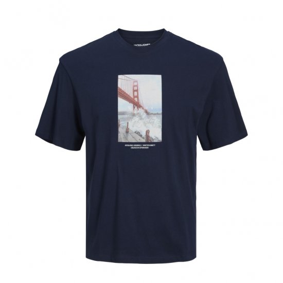 Jack & Jones Copenhagen Photo T-Shirt Navy - Pólók - Nagyméretű pólók - 2XL-14XL