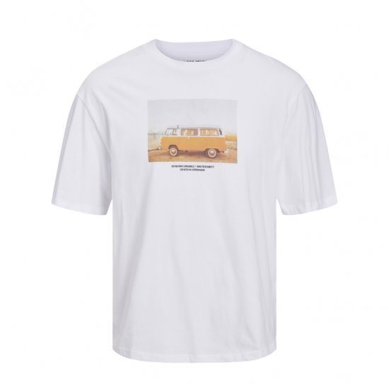 Jack & Jones Copenhagen Photo T-Shirt White - Pólók - Nagyméretű pólók - 2XL-14XL
