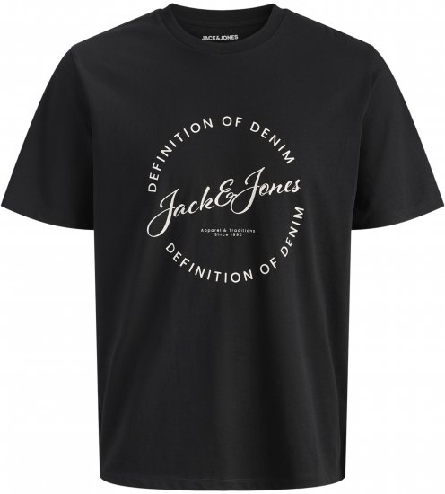 Jack & Jones Grayson Póló Fekete - Pólók - Nagyméretű pólók - 2XL-14XL