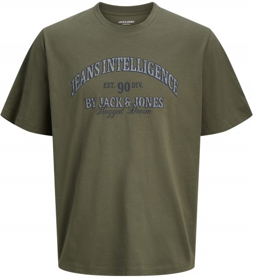 Jack & Jones Edenver T-Shirt Khaki - Pólók - Nagyméretű pólók - 2XL-14XL
