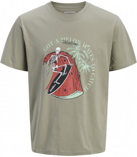 Jack & Jones King Crew Neck T-Shirt Grey - Nyomtatott pólók - Nyomtatott pólók - 2XL-8XL