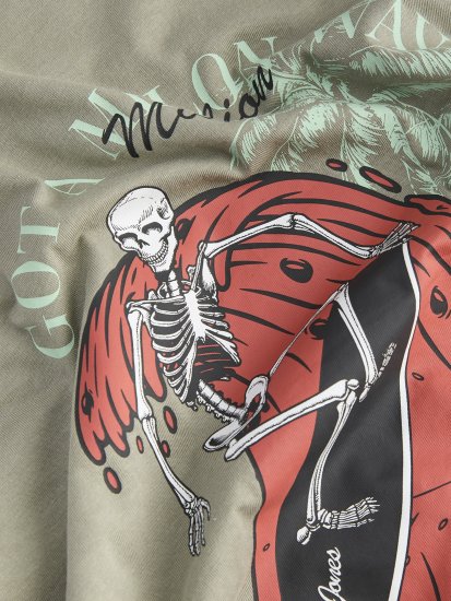 Jack & Jones King Crew Neck T-Shirt Grey - Nyomtatott pólók - Nyomtatott pólók - 2XL-8XL