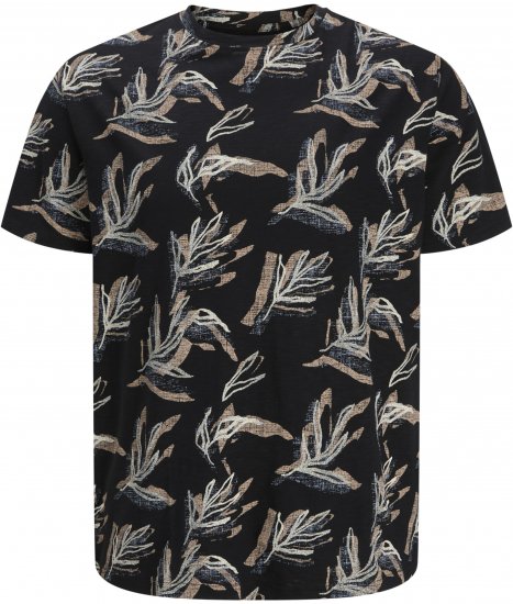 Jack & Jones Montauk T-Shirt Black - Pólók - Nagyméretű pólók - 2XL-14XL