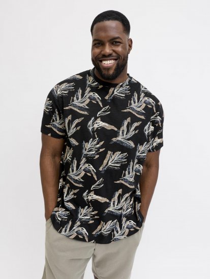 Jack & Jones Montauk T-Shirt Black - Pólók - Nagyméretű pólók - 2XL-14XL