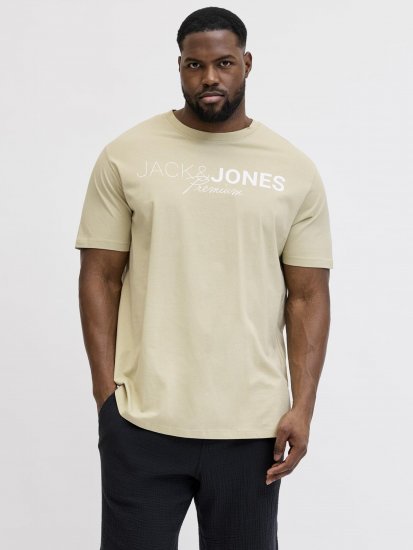 Jack & Jones Blaneo Short Sleeve T-shirt Beige - Pólók - Nagyméretű pólók - 2XL-14XL