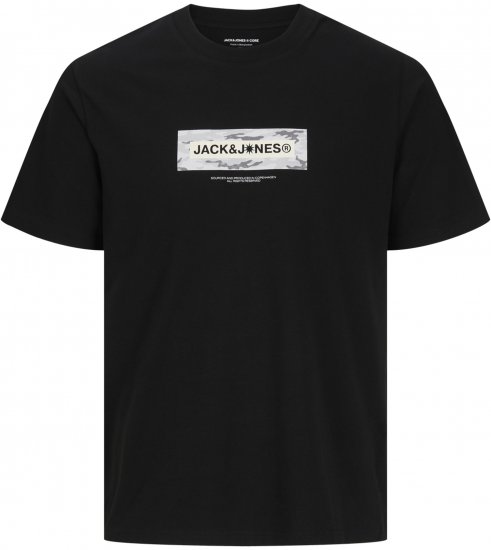 Jack & Jones Breeze Branded T-Shirt Black - Pólók - Nagyméretű pólók - 2XL-14XL