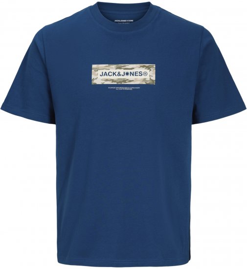 Jack & Jones Breeze Branded T-Shirt Blue - Pólók - Nagyméretű pólók - 2XL-14XL
