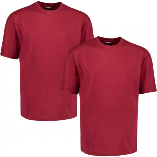 Adamo 129420 Comfort Fit Twin Pack T-Shirt Red - Pólók nyomtatás nélkül - Pólók nyomtatás nélkül - 2XL-14XL