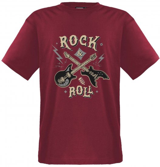Adamo Rock and Roll Comfort Fit T-Shirt Red - Nyomtatott pólók - Nyomtatott pólók - 2XL-8XL