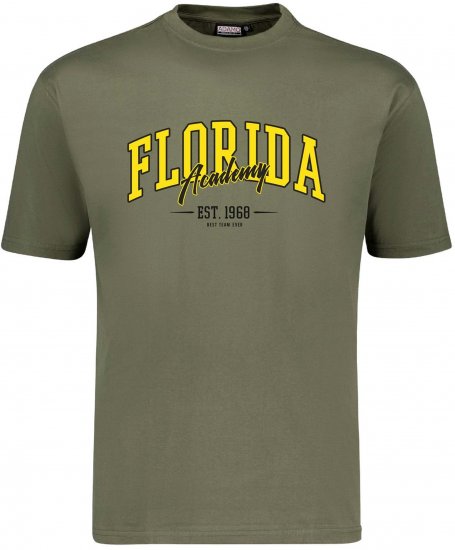 Adamo Florida Comfort Fit T-Shirt Olive Green - Pólók - Nagyméretű pólók - 2XL-14XL