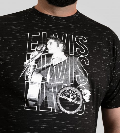 D555 Official Elvis Presley Printed T-Shirt Black - Nyomtatott pólók - Nyomtatott pólók - 2XL-8XL