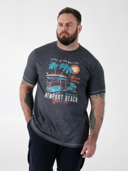 D555 Moyles Newport Beach Woody Car Printed T-Shirt Navy Twist - Nyomtatott pólók - Nyomtatott pólók - 2XL-8XL