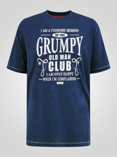 D555 Cooper Grumpy Old Man Printed T-Shirt Navy - Nyomtatott pólók - Nyomtatott pólók - 2XL-8XL