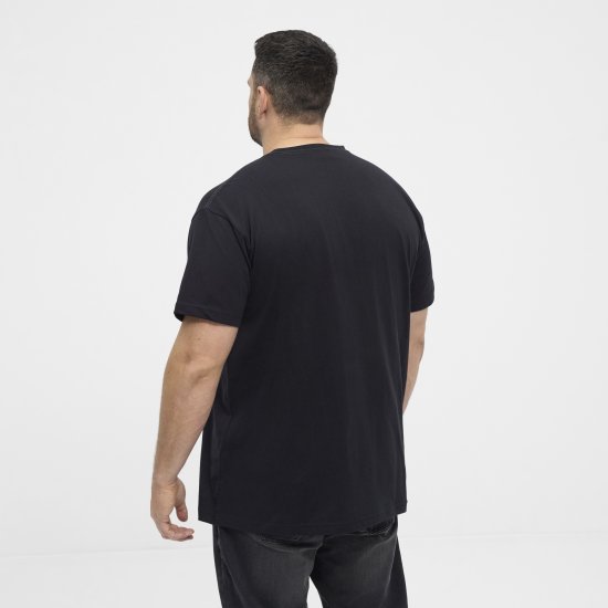 North Latitude 53333 Grid Printed T-Shirt Black - Pólók - Nagyméretű pólók - 2XL-14XL