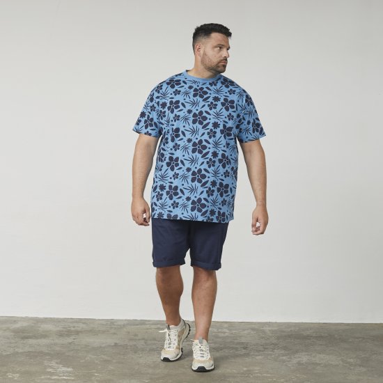 North Latitude 61123 Teljes Mintás Póló Közép Kék - Pólók - Nagyméretű pólók - 2XL-14XL