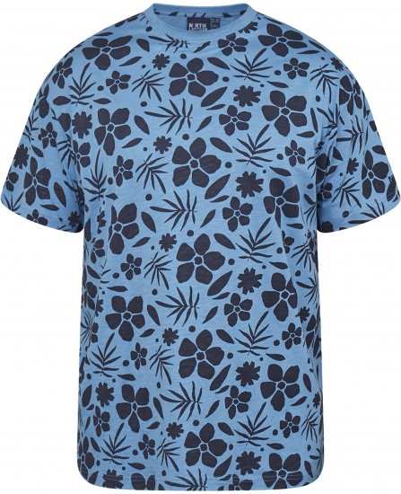 North Latitude 61123 Teljes Mintás Póló Közép Kék - Pólók - Nagyméretű pólók - 2XL-14XL