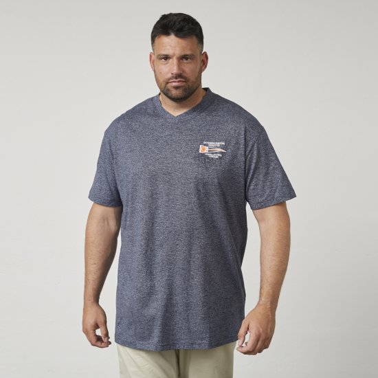 North Latitude 61124 Csíkos Póló Tengerészkék - Pólók - Nagyméretű pólók - 2XL-14XL