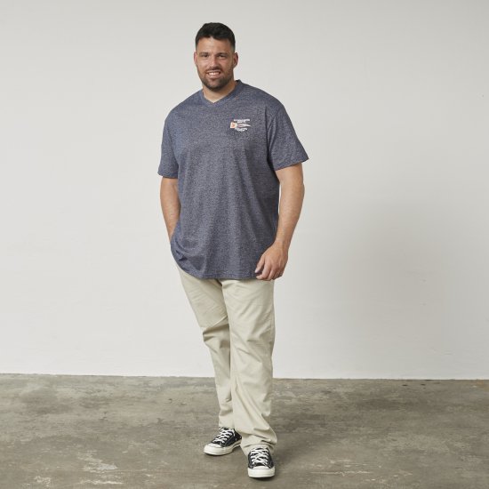 North Latitude 61124 Csíkos Póló Tengerészkék - Pólók - Nagyméretű pólók - 2XL-14XL