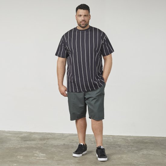 North Latitude 61319 Csíkos Póló Fekete - Pólók - Nagyméretű pólók - 2XL-14XL