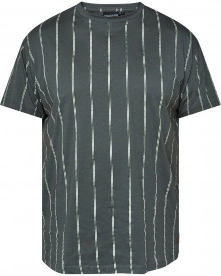 North Latitude 61319 Csíkos Póló Sötét Poros Zöld - Pólók - Nagyméretű pólók - 2XL-14XL